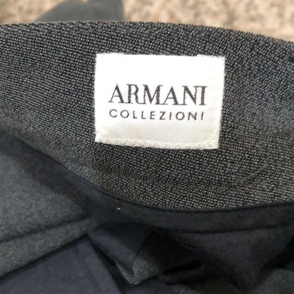 Armani Collezioni Straight Leg Pants Size 14 Dark Gray 11” High Rise - Picture 9 of 10
